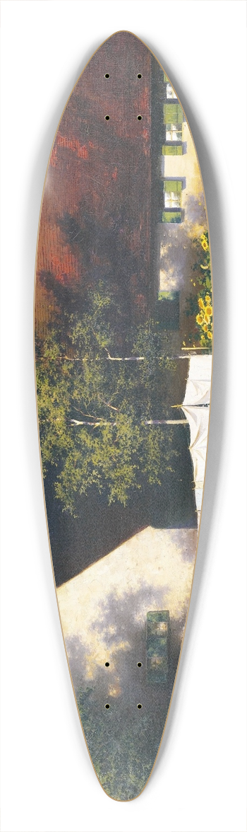 Paul Wilhelm Keller-Reutlingen - Sommeridyll am Bauernhof 39.3 inch art pintail longboard deck