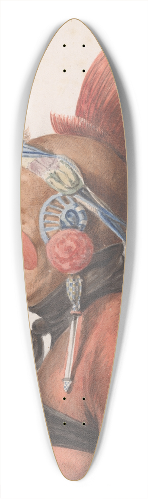 Pavel Petrovich Svinin - An Osage Warrior 39.3 inch art pintail longboard deck
