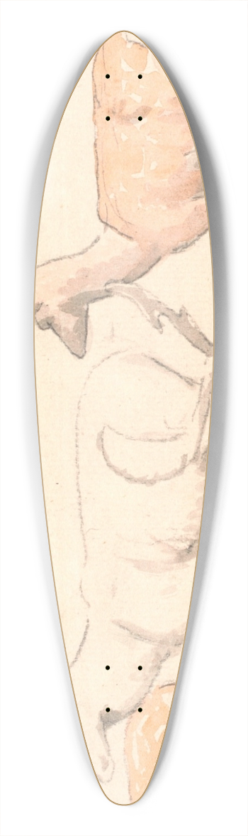 P. C. Skovgaard - En rudel hjorte og en stork 39.3 inch art pintail longboard deck