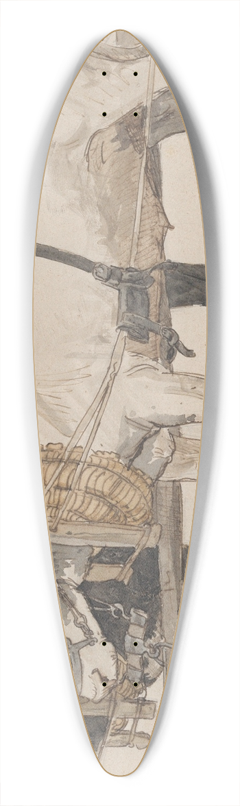 P. C. Skovgaard - Two Oxen Pulling a Cart 39.3 inch art pintail longboard deck