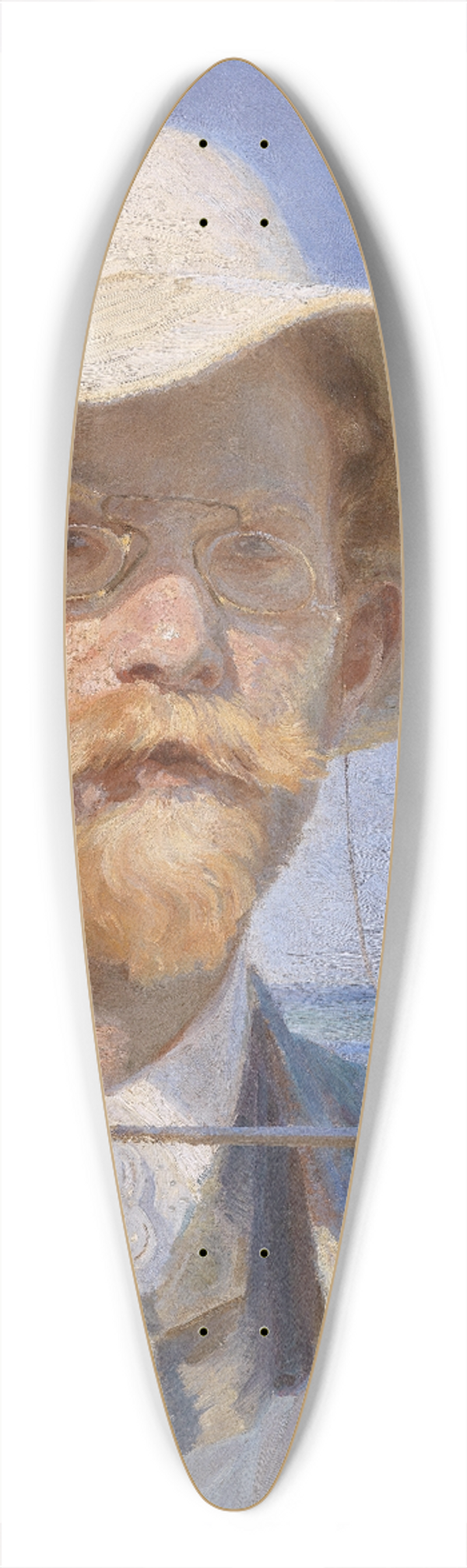 Peder Severin Kryer - Self-Portrait 39.3 inch art pintail longboard deck
