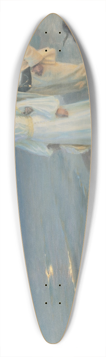 Peder Severin Kryer - Summer evening on the beach at Skagen. The painter and his wife 39.3 inch art pintail longboard deck