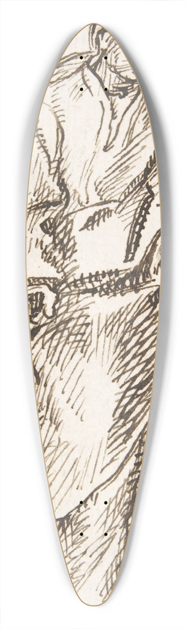 Pedro Duque y Cornejo - Standing Figure Holding Cross 39.3 inch art pintail longboard deck