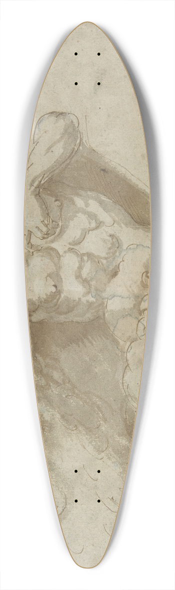 Pellegrino Tibaldi - Seated satyr, with enlarged head of same 39.3 inch art pintail longboard deck