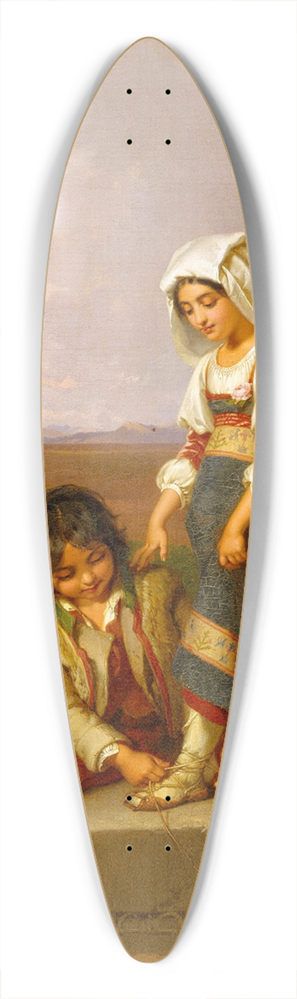 Penry Williams - A Shepherd-Boy And A Girl In The Roman Campagna, In The Background Aqua Claudia 39.3 inch art pintail longboard deck