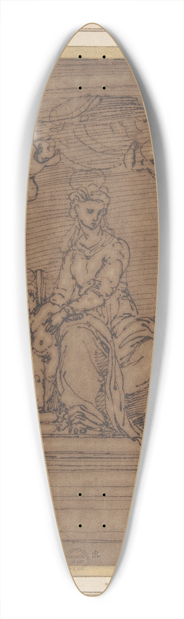 Perino Del Vaga - Virgin and Child Enthroned with Saint Anthony Abbot, Saint Peter, Saint Paul, Saint Julian the Hospitaler, Saint Roch, and Saint Mary Magdalen 39.3 inch art pintail longboard deck Perino Del Vaga - Virgin and Child Enthroned with Saint Anthony Abbot, Saint Peter, Saint Paul, Saint Julian the Hospitaler, Saint Roch, and Saint Mary Magdalen 39.3 inch art pintail longboard deck