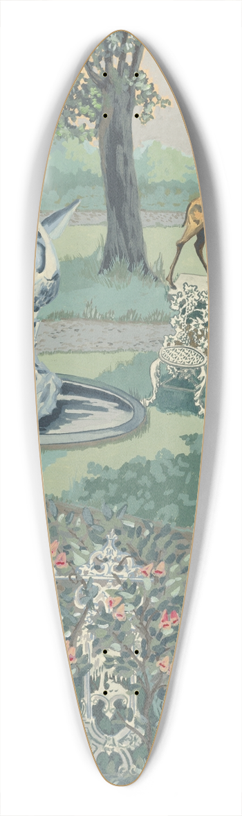 Perkins Harnly - Garden Setting 39.3 inch art pintail longboard deck