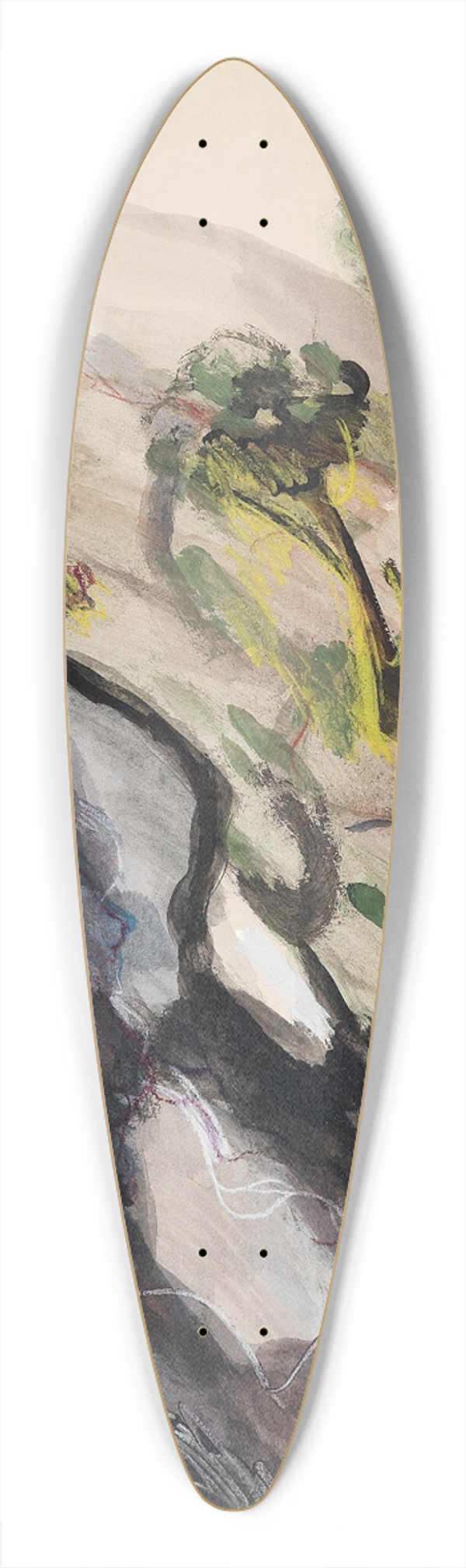 Petar Dobrovic - Olivenbume 39.3 inch art pintail longboard deck