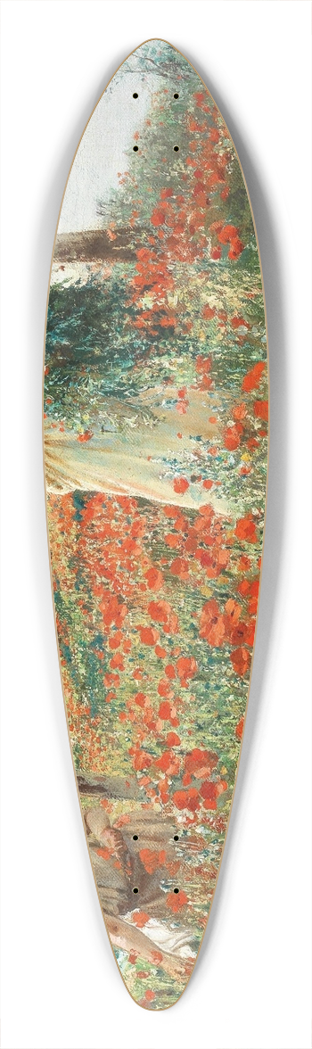 Peter Conrad Schreiber - In a poppy field 39.3 inch art pintail longboard deck