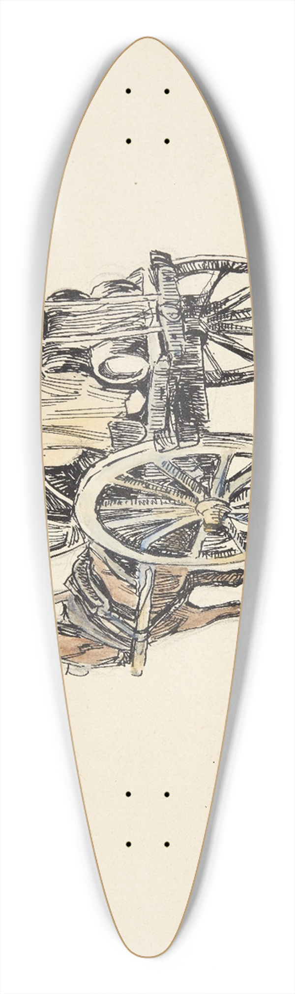 Peter Hansen - Italiensk fragtvogn 39.3 inch art pintail longboard deck
