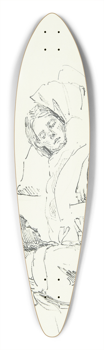 Peter Hansen - Lille pige lser hjt for en syg kunstnerens hustru og datter 39.3 inch art pintail longboard deck