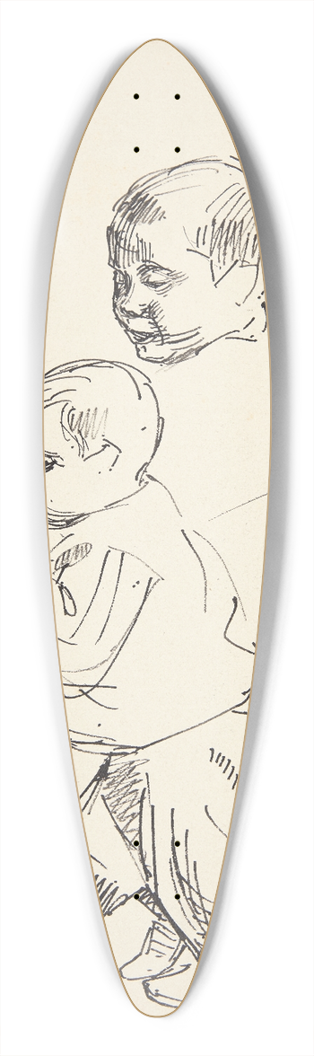 Peter Hansen - Lsende dreng, et drengehoved og et italiensk landskab 39.3 inch art pintail longboard deck