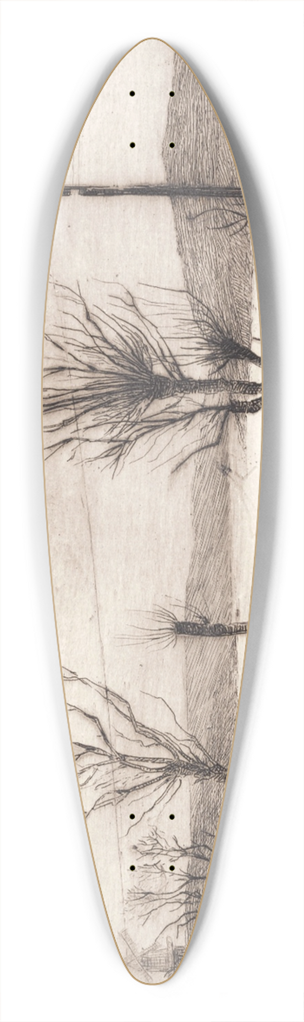 Peter Ilsted - Vinterlandskab ved Tyreholm 39.3 inch art pintail longboard deck