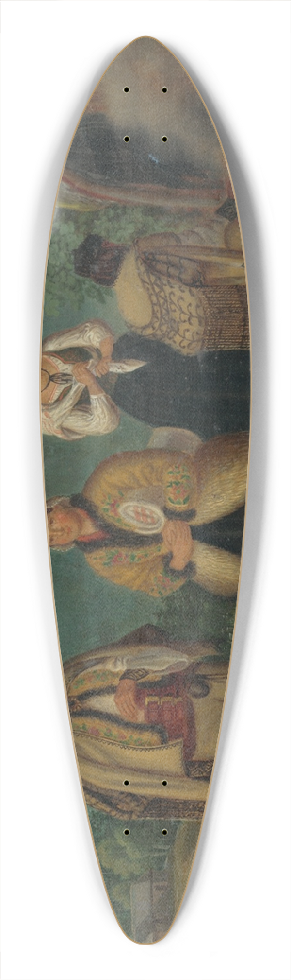 Peter Michal Boh - On the Road (Linen Makers) 39.3 inch art pintail longboard deck