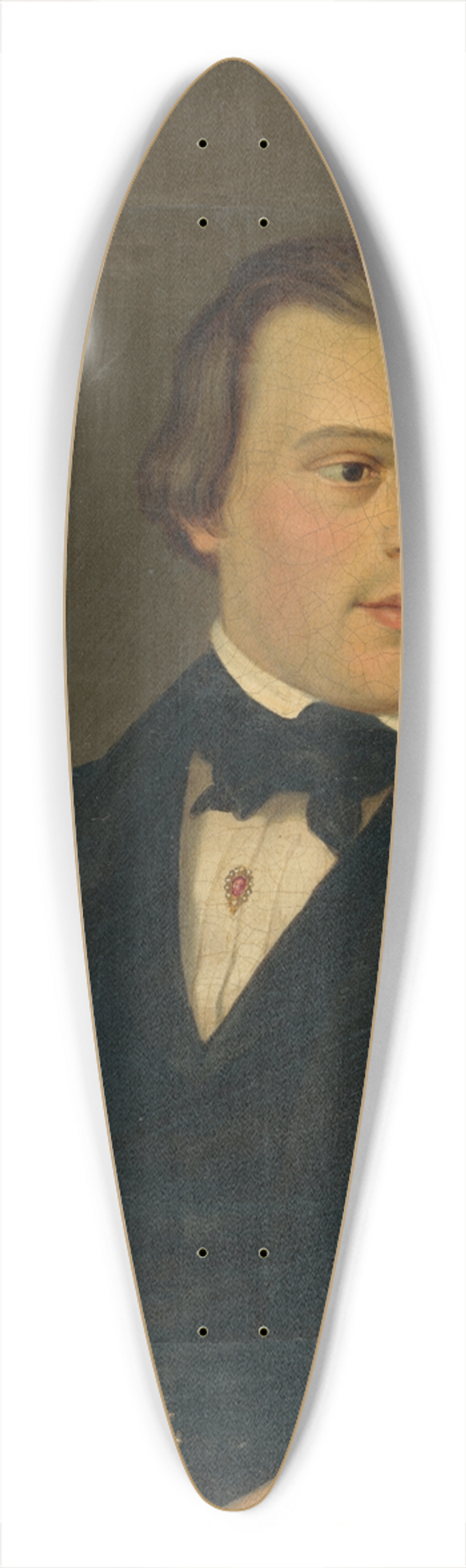 Peter Michal Boh - Portrait of a Writing Man 39.3 inch art pintail longboard deck
