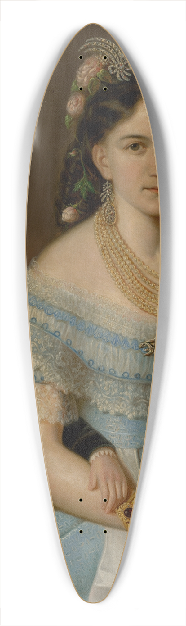 Peter Michal Boh - Portrait of udmila Zmekalov (ne Pongrczov) with son Jozef 39.3 inch art pintail longboard deck