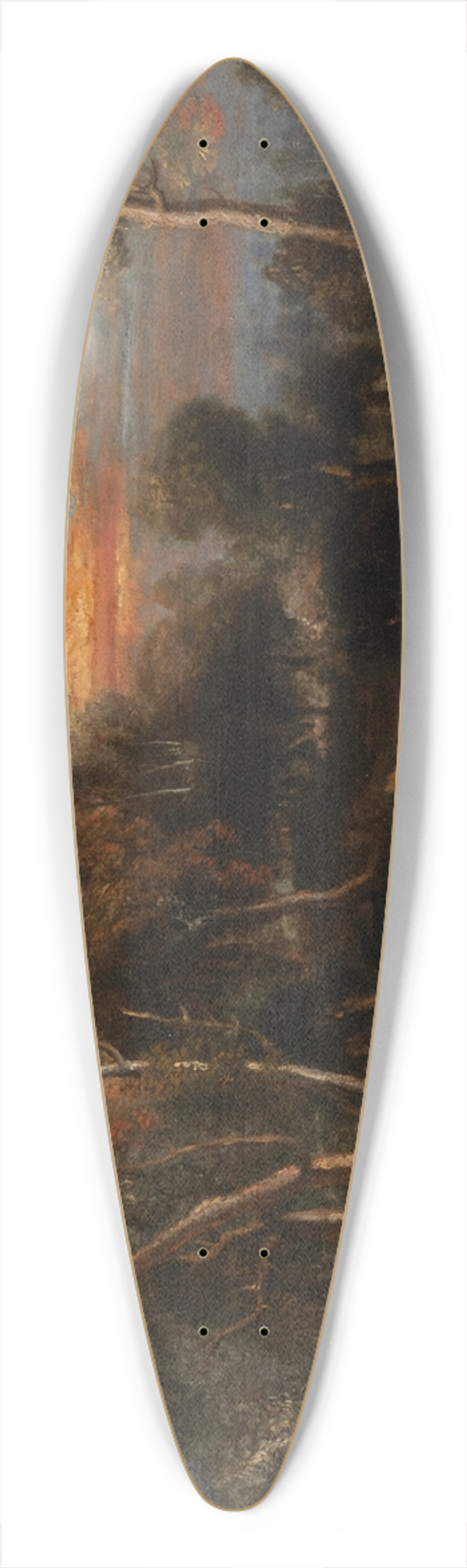 Peter Paul Rubens - A wooded landscape at sunset 39.3 inch art pintail longboard deck