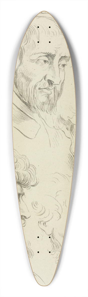Peter Paul Rubens - Five studies of mens heads, four in profile 39.3 inch art pintail longboard deck