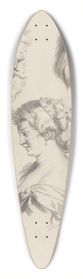 Peter Paul Rubens - Study of Heads 39.3 inch art pintail longboard deck