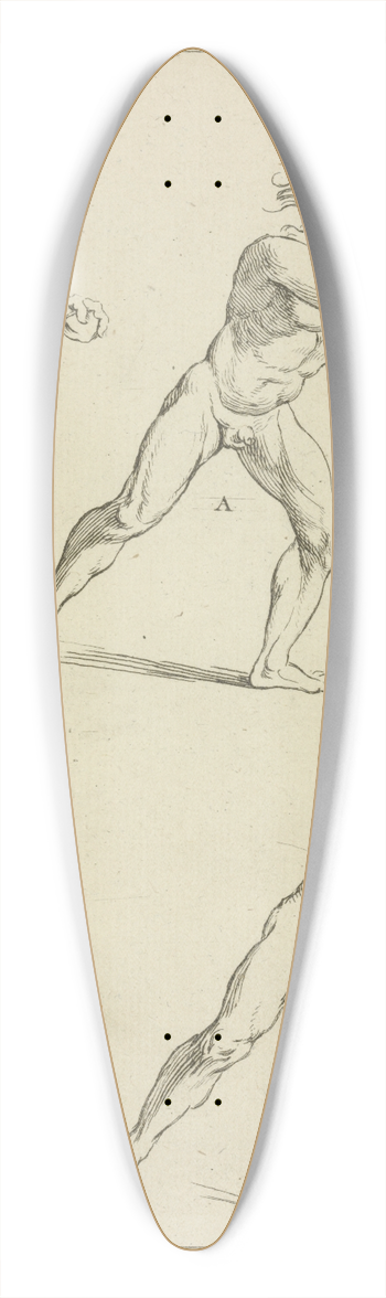 Peter Paul Rubens - Three male figures in twisting positions 39.3 inch art pintail longboard deck