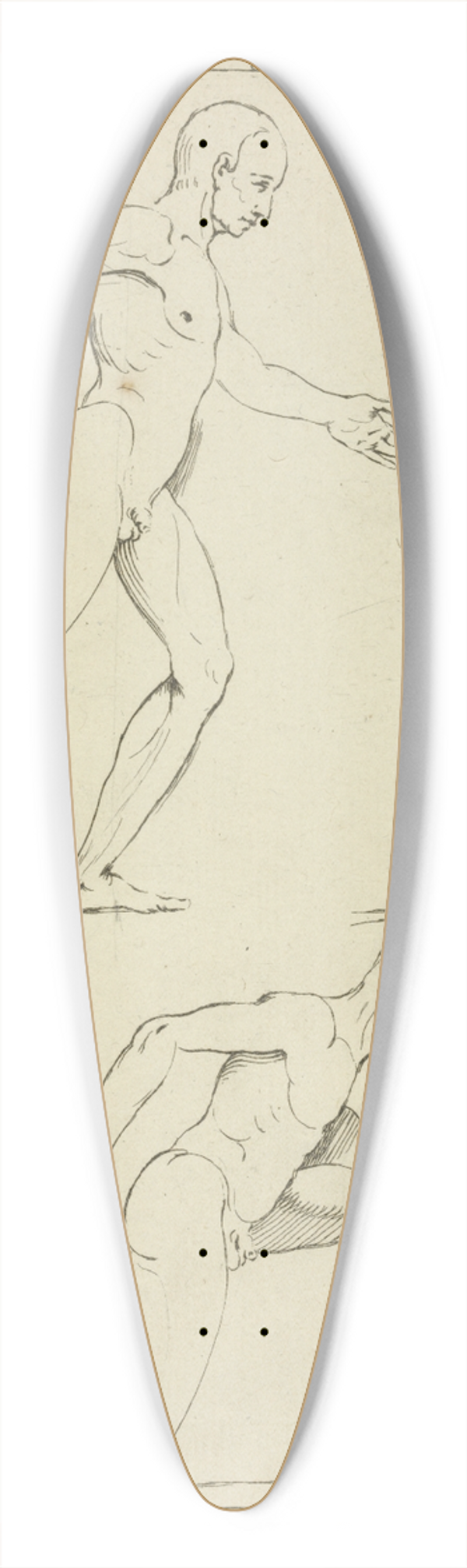 Peter Paul Rubens - Three male figures, one striding and one kneeling 39.3 inch art pintail longboard deck