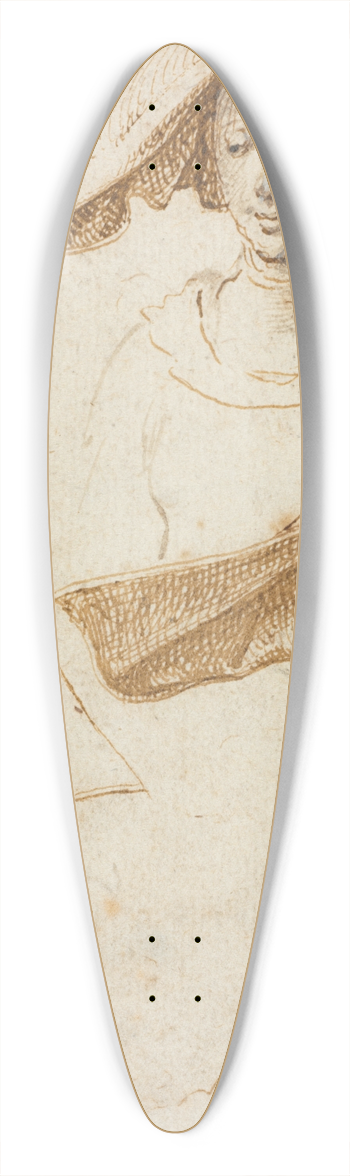 Peter Paul Rubens - Three Studies of a Woman Wearing an Elaborate Headdress 39.3 inch art pintail longboard deck