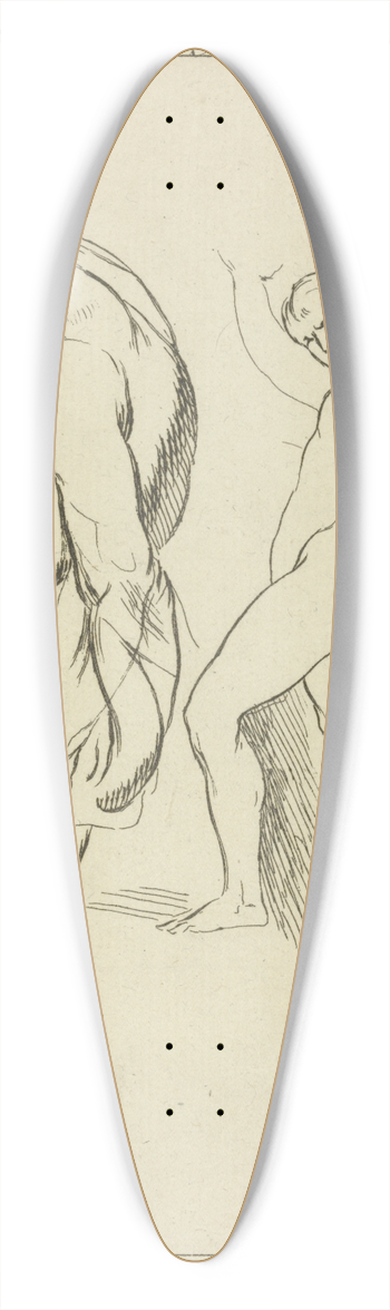Peter Paul Rubens - Two figures extending right arms 39.3 inch art pintail longboard deck