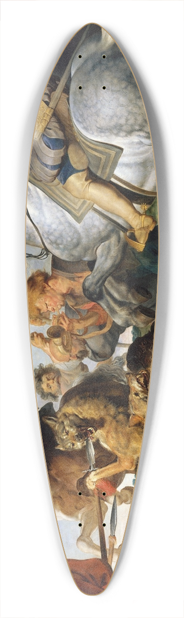 Peter Paul Rubens - Wolf and Fox Hunt 39.3 inch art pintail longboard deck