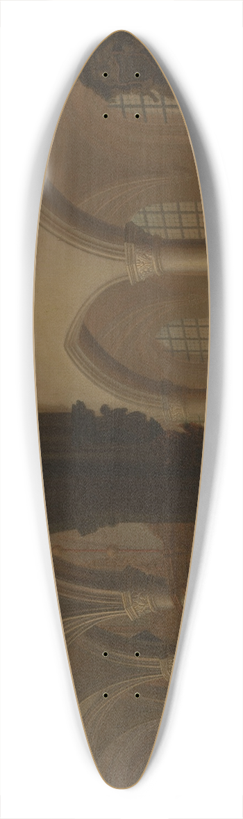 Petrus Johannes van Regemorter - Interior of the Former Church of Saint George in Antwerp 39.3 inch art pintail longboard deck