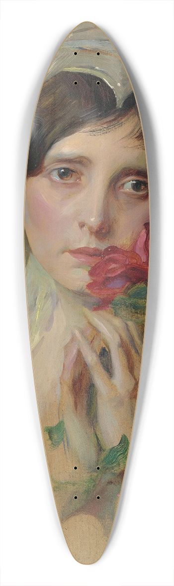 Philip Alexius de Lszl - Portrait of a lady wearing a peaked headdress 39.3 inch art pintail longboard deck