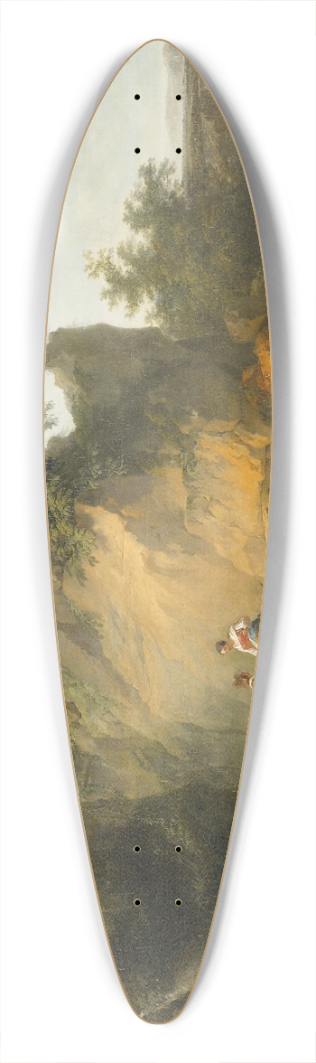 Philip James de Loutherbourg - Landscape with Figures and Animals 39.3 inch art pintail longboard deck
