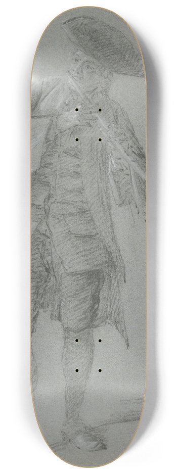 Cornelis Troost - Flute-playing cavalier 8.25 inch art skate deck