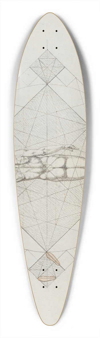 Philipp Jakob Becker - Proportionsstudie; Rckenansicht eines stehenden nackten Mannes mit erhobenem linken Arm 39.3 inch art pintail longboard deck