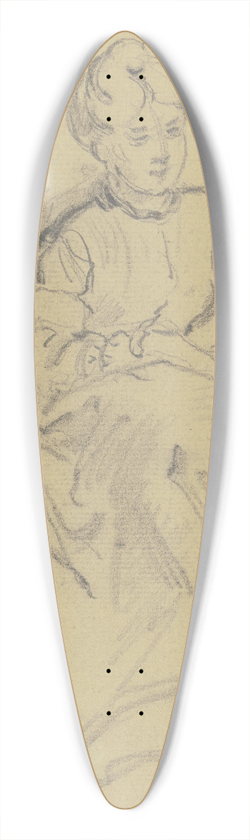 Philipp Rumpf - Woman in armchair 39.3 inch art pintail longboard deck