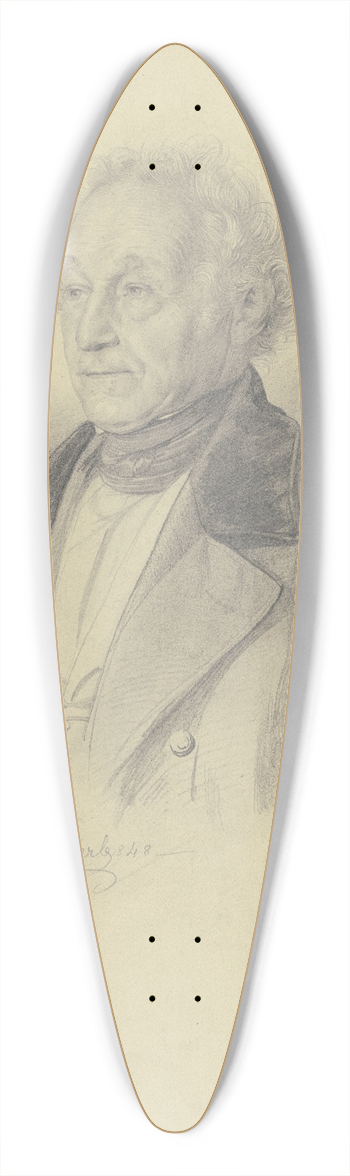 Philipp Winterwerb - Brustbild des Abgeordneten zur deutschen Nationalversammlung, Johann Adam von Itzstein, nach dem Original gezeichnet. 39.3 inch art pintail longboard deck