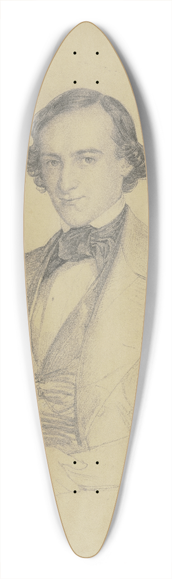 Philipp Winterwerb - Portrait of a man 39.3 inch art pintail longboard deck