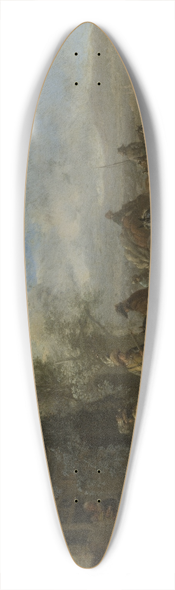 Philips Wouwerman - Armed Riders in Front of an Inn 39.3 inch art pintail longboard deck