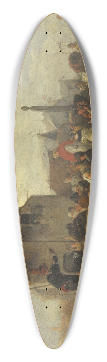 Philips Wouwerman - Juggers at a Market 39.3 inch art pintail longboard deck