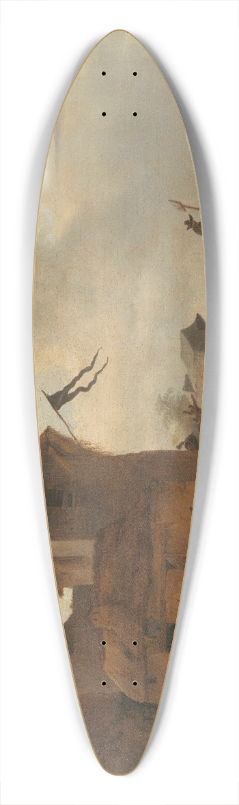 Philips Wouwerman - Peasants Fighting near a Village 39.3 inch art pintail longboard deck