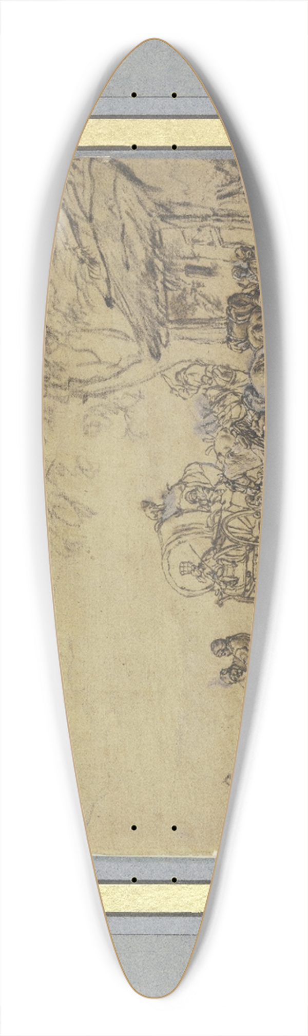 Philips Wouwerman - Stop in front of an inn 39.3 inch art pintail longboard deck