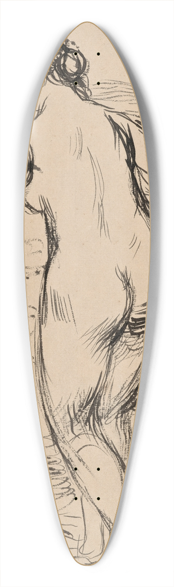 Pierre-Auguste Renoir - Baigneuse 39.3 inch art pintail longboard deck