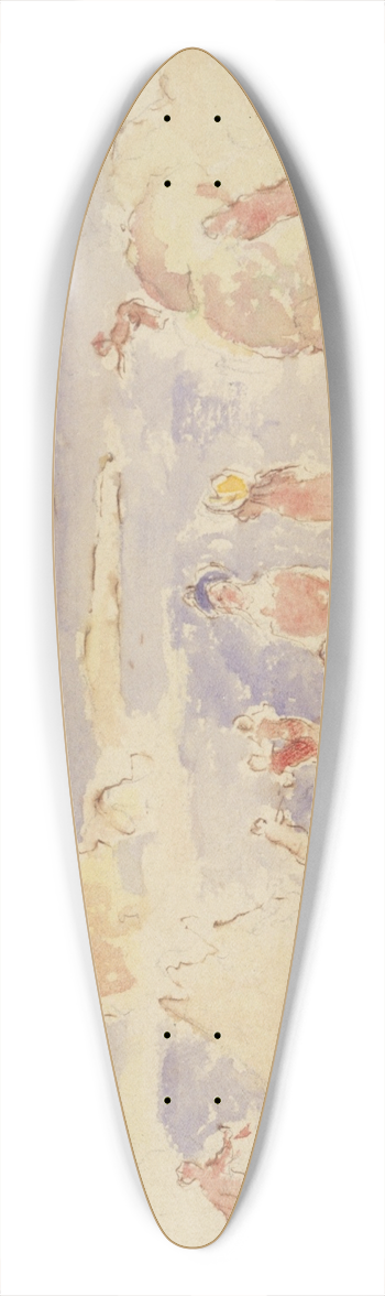 Pierre-Auguste Renoir - Beach Scene 39.3 inch art pintail longboard deck