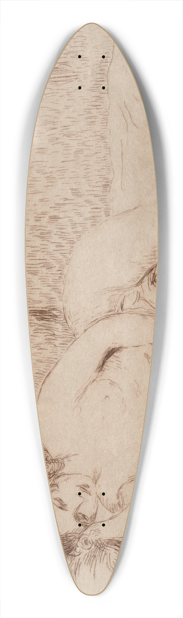 Pierre-Auguste Renoir - Femme nue couche 39.3 inch art pintail longboard deck