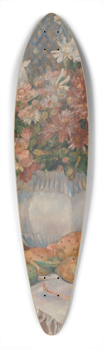 Pierre-Auguste Renoir - Still Life with Flowers and Prickly Pears 39.3 inch art pintail longboard deck