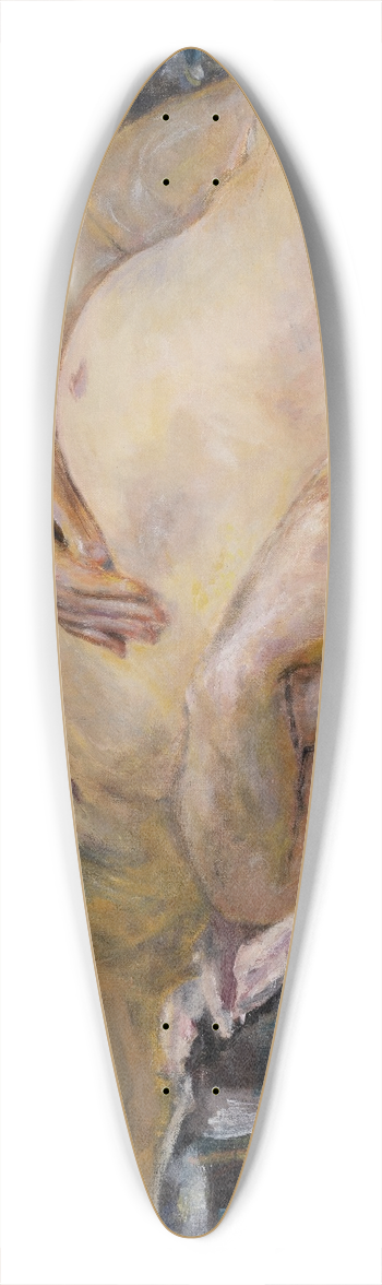 Pierre Bonnard - Reclining Nude against a White and Blue Plaid 39.3 inch art pintail longboard deck