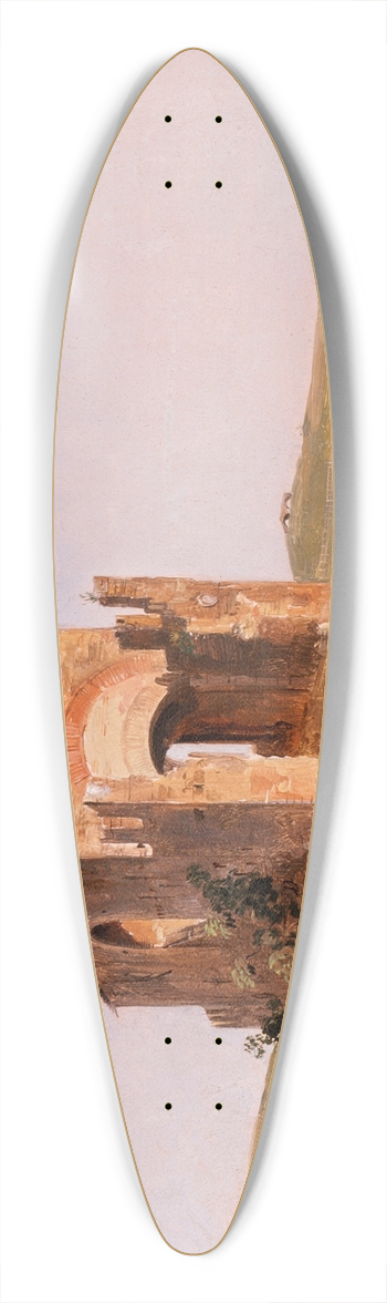 Pierre-Nicolas Brisset - View of the Ponte Nomentano (Roman Campagna) 39.3 inch art pintail longboard deck
