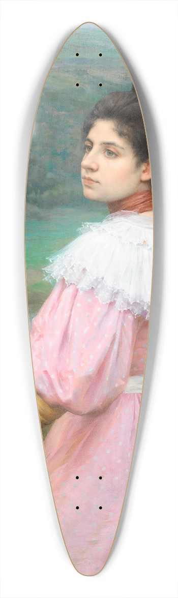 Pierre Outin - A promenade by the river 39.3 inch art pintail longboard deck