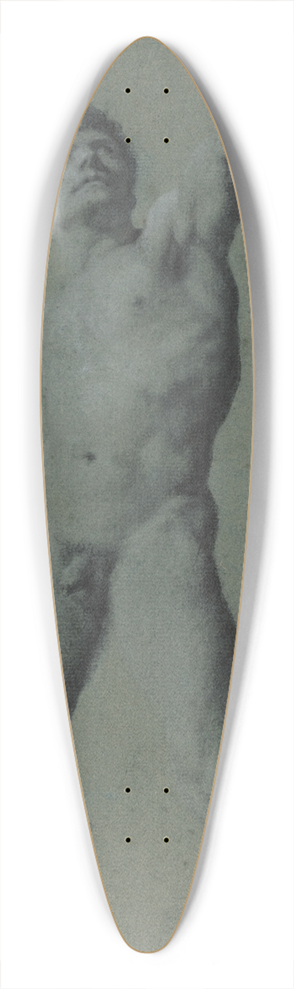 Pierre-Paul Prud'hon - Male Nude Study 39.3 inch art pintail longboard deck