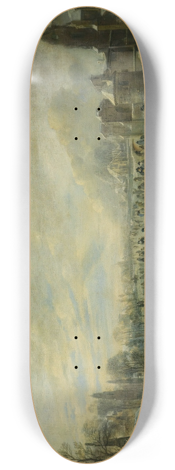 Aert van der Neer - Winter Landscape With Skaters 8.25 inch art skate deck
