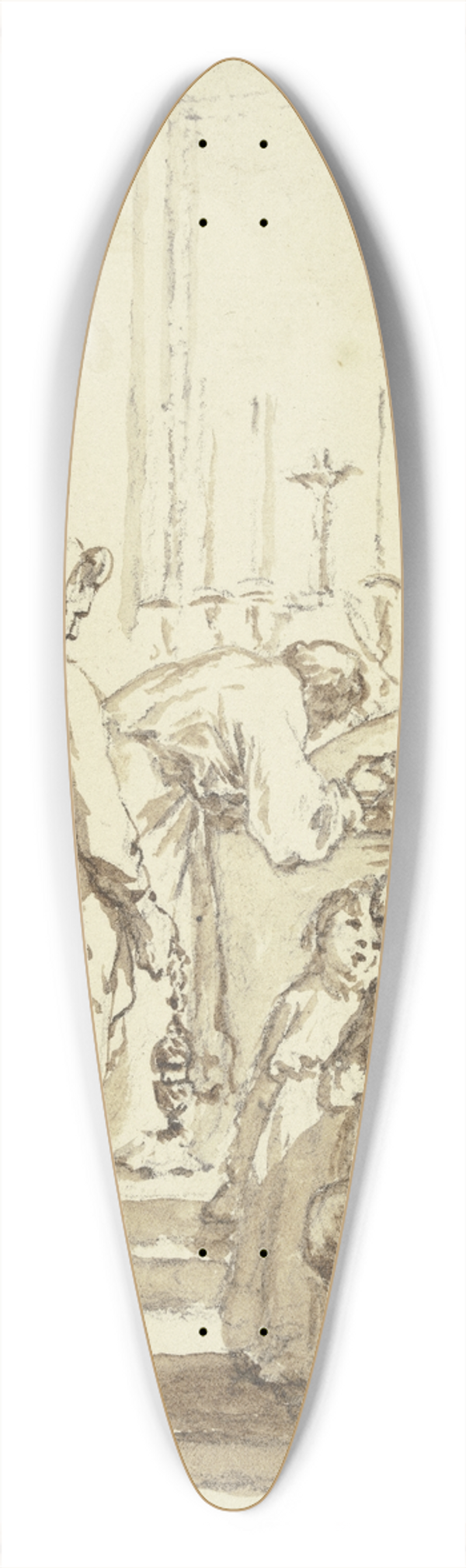 Pierre Subleyras - Mass reading priest 39.3 inch art pintail longboard deck